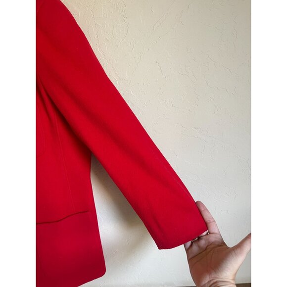 Vintage 90s Liz Sport Blazer Bright Red Wool Size 10 Academia - Picture 8 of 10